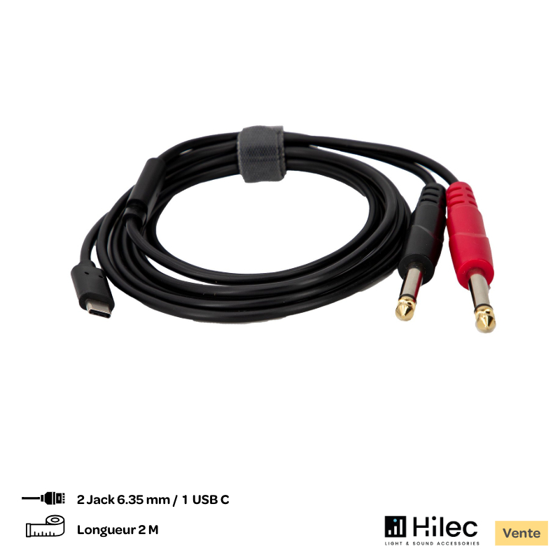 Vente Adaptateur 2 jack vers USB C