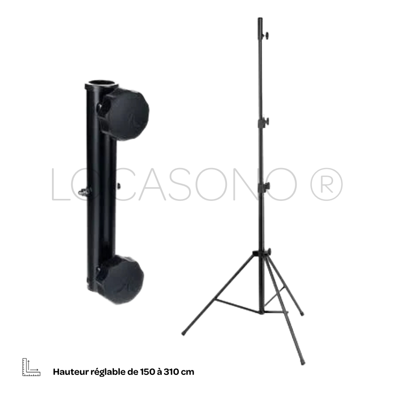 Pied  éclairage - enceinte  35 mm - 28 mm - hauteur max 310 cm