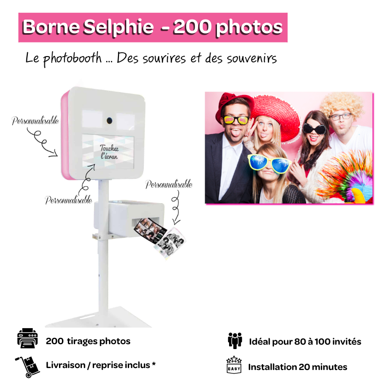 Pack Borne selfie - photobooth - 200 tirages