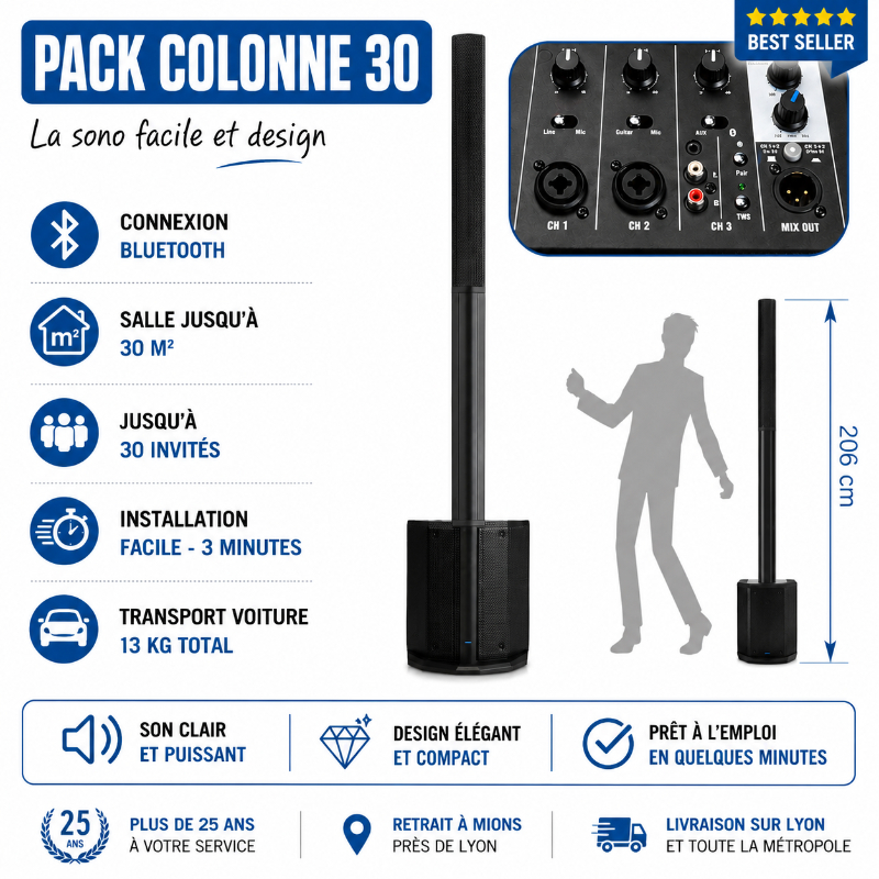 Pack sono colonne - 30 invités